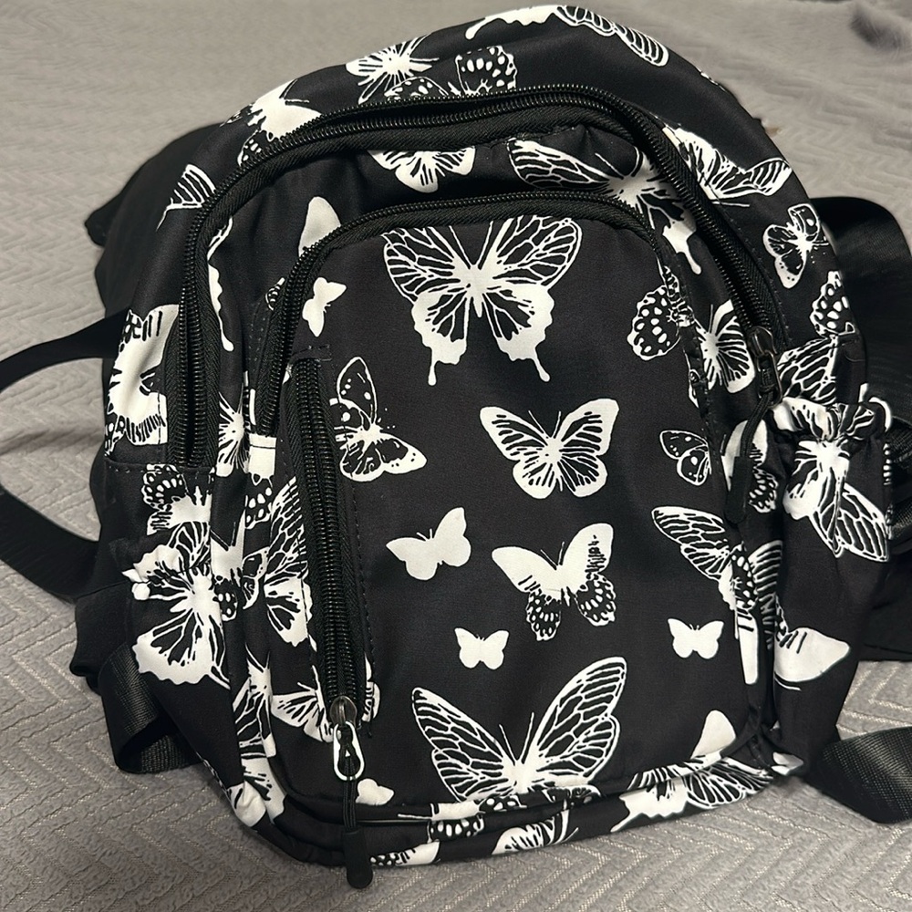 Mini Black and White Butterfly backpack
